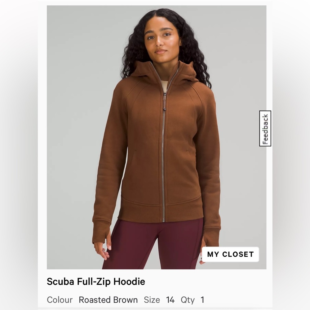 lululemon athletica Scuba Full-Zip Hoodie in Roasted Brown
